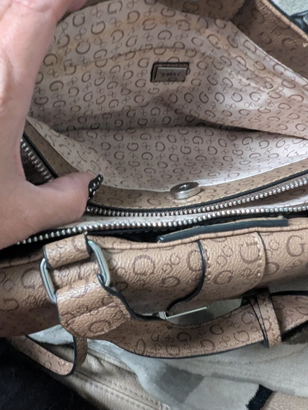 Guess tan satchel